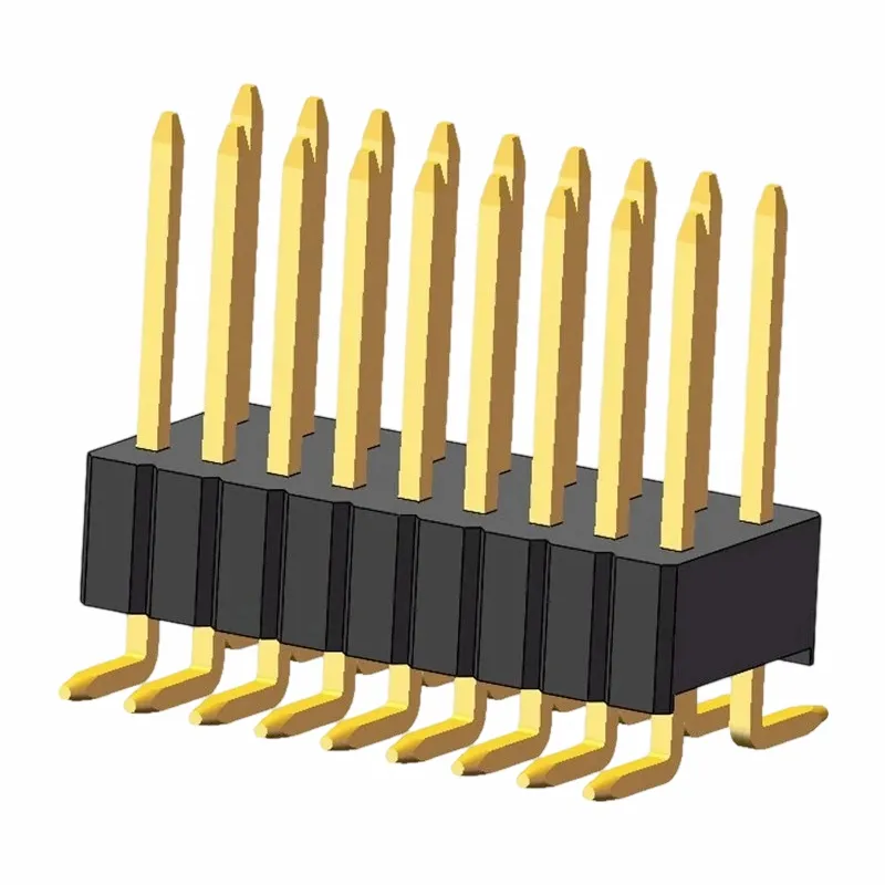 1.27x2.54mm pin header dobbel rad SMT3